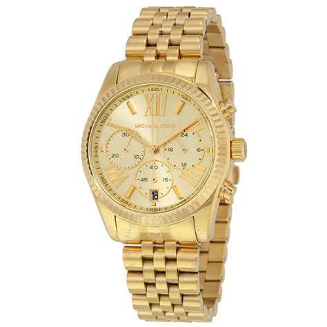 Michael Kors Lexington Chronograph Champagne Dial Ladies 